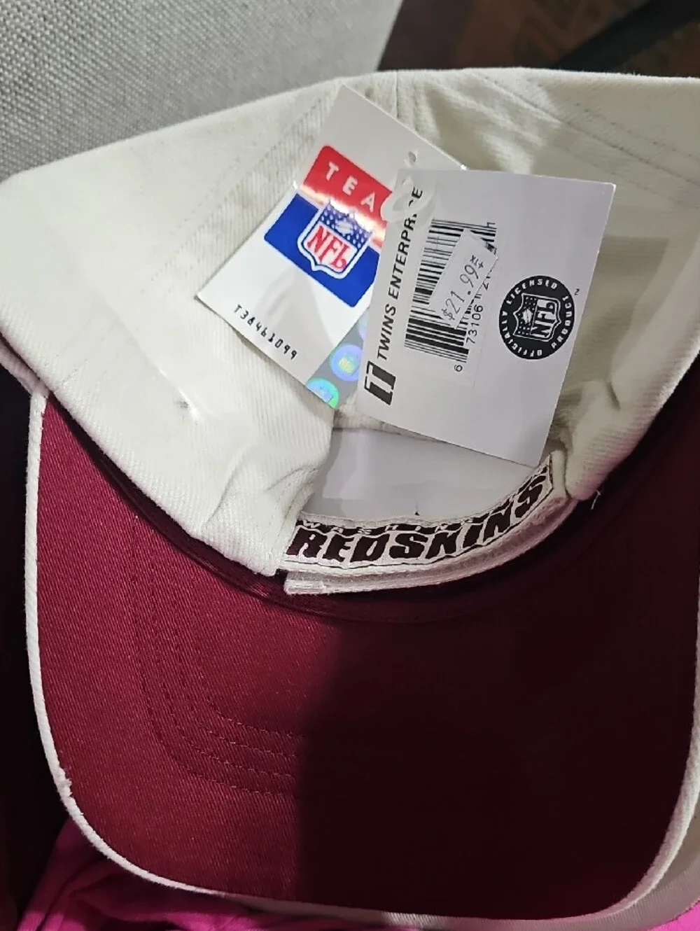 Washington Vintage Redskins Beige and Burgundy Embroidered Cap